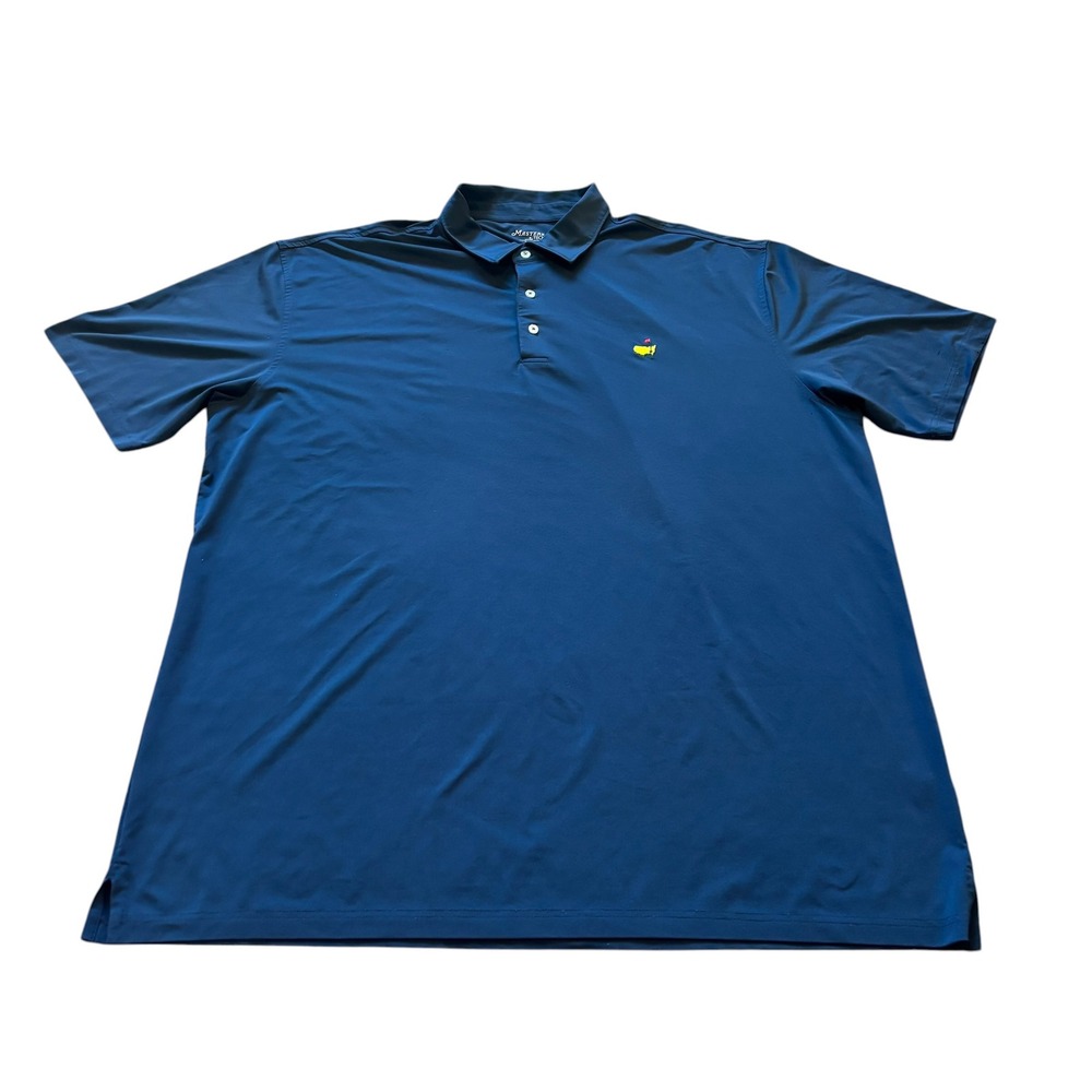 Masters Tech Mens Navy Blue Golf Polo Shirt XXL Embroidered Logo Performance